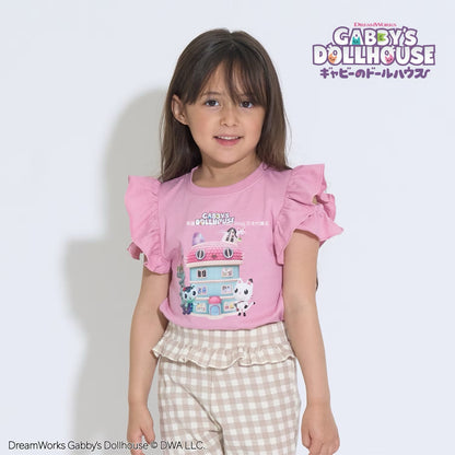 Japanese children's clothing Ly# mine x GABBY'S DOLLHOUSE small flying sleeve top 100-130cm girls summer TOPS 