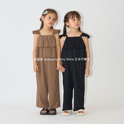 Japanese children's clothing Ly# mine suspenders and loose pants set 100-150cm girls summer TOPS PANTS 