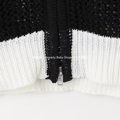 Lovetoxic Japanese children's clothing hollow knit short jacket 140-170cm girls summer OUTERWEAR 