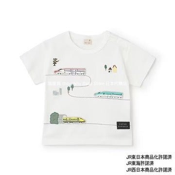 Japanese children's clothing pe#main x Shinkansen Railway Top 80-130cm Boys Summer TOPS Railway Series 