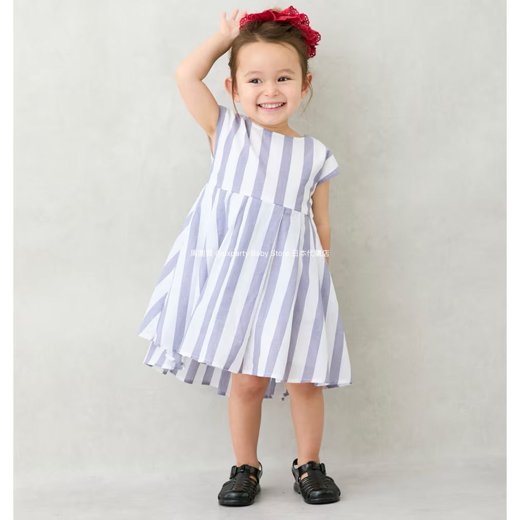 Japanese children's clothing pe#main back bow dress 80-130cm girls summer dresses 
