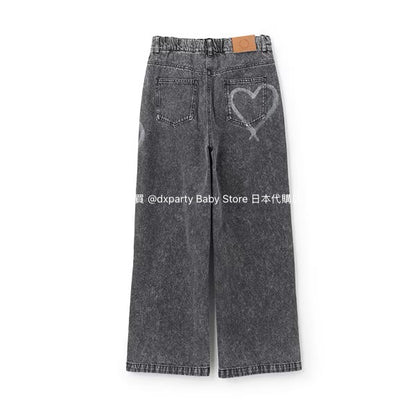 Lovetoxic Japanese children's clothing dark pattern jeans 140-170cm girls summer PANTS 