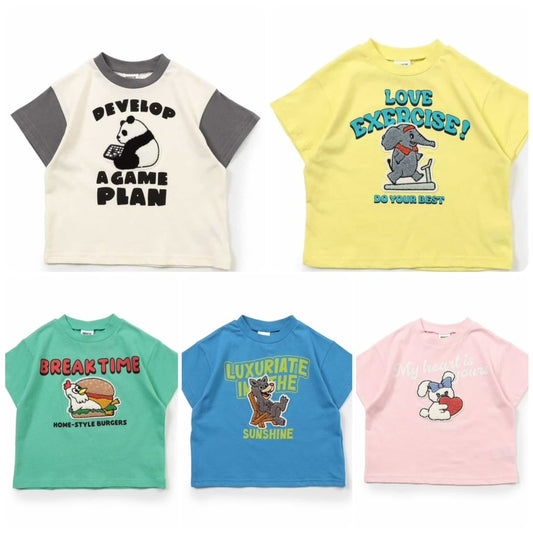 Japanese children's clothing BREEZE fur pattern top 80-140cm boys/girls summer TOPS 