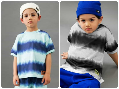 Japanese children's clothing BREEZE tie-dye print top 90-160cm boys' summer TOPS 