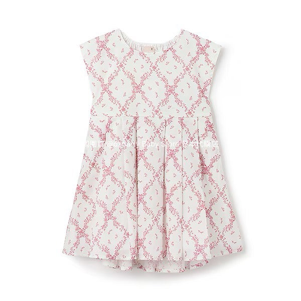 Japanese children's clothing pe#main back bow dress 80-130cm girls summer dresses 