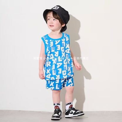 Japanese XLARGE KIDS Printed Vest 80-140cm Boys Summer TOPS 