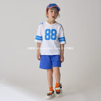 Japanese children's clothing mini #ML anti-fouling series waterproof series sports tops 90-140cm boys'/girls' summer TOPS 