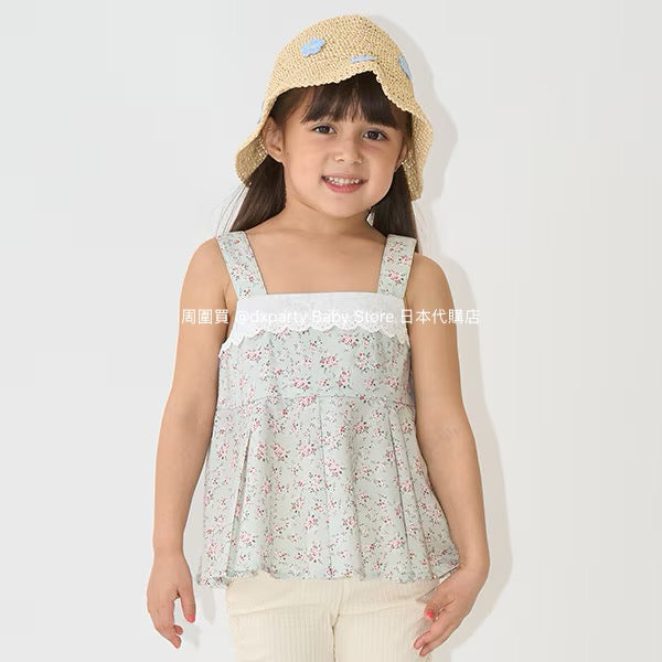 Japanese children's clothing Ly# mine ruffled camisole top 100-150cm girls summer TOPS 