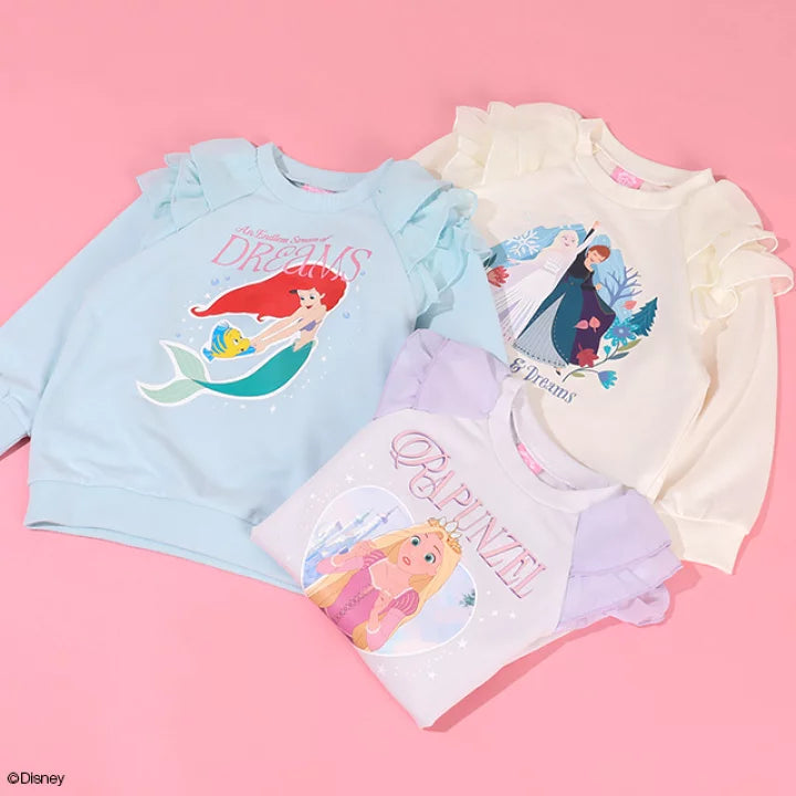 日本童裝 BDL x Disney 公主薄紗肩袖衛衣 100-130cm 女童款 冬季 TOPS