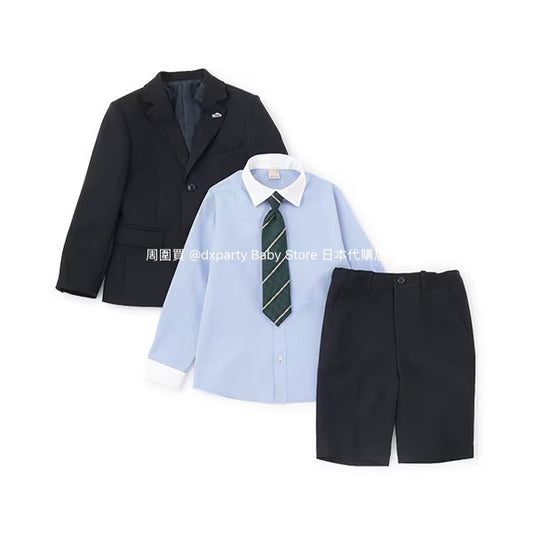 Japanese children's clothing pe#main three-piece suit 110-130cm boys' summer TOPS PANTS OUTERWEAR interview/banquet/performance 