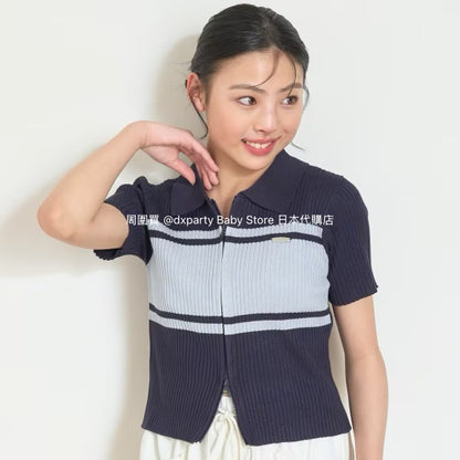 Lovetoxic Japanese Children's Clothing Zipper Cropped Top 140-160cm Girls Summer TOPS OUTERWEAR 