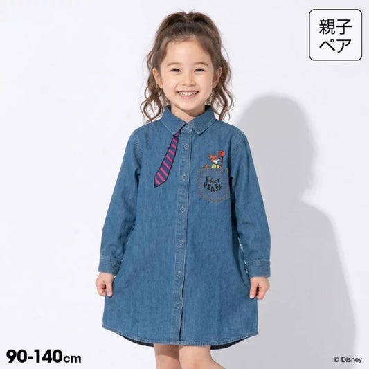 日本童裝 BDL x Disney 親子裝 牛仔襯衫裙 90-140cm 女童款 秋季 DRESSES