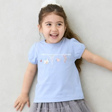 Japanese children's clothing pe#main contact cool embroidered top 80-130cm girls summer TOPS 