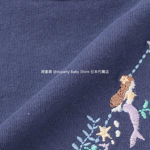 Japanese children's clothing pe#main embroidered English lettering top 80-130cm girls summer TOPS 