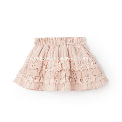 Japanese children's clothing pe#main lace ruffle skirt 80-130cm girls summer SKIRTS 