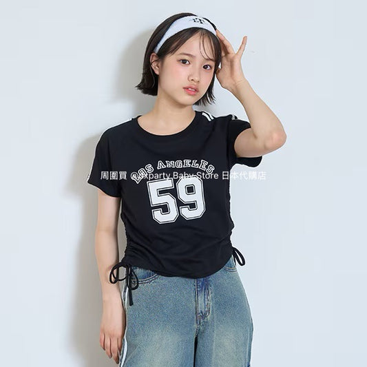 Lovetoxic Japanese children's clothing drawstring top 130-170cm girls summer TOPS 
