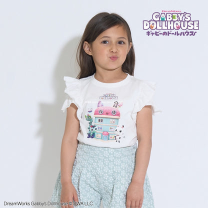 Japanese children's clothing Ly# mine x GABBY'S DOLLHOUSE small flying sleeve top 100-130cm girls summer TOPS 
