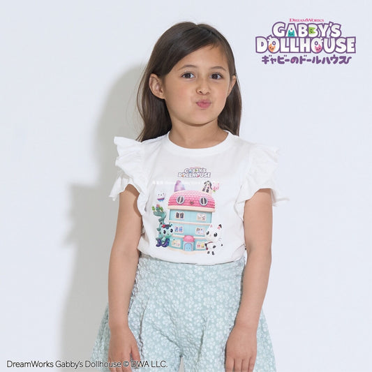 Japanese children's clothing Ly# mine x GABBY'S DOLLHOUSE small flying sleeve top 100-130cm girls summer TOPS 