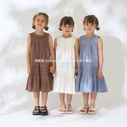 Japanese children's clothing Ly# mine bow vest dress 100-150cm girls summer dresses 