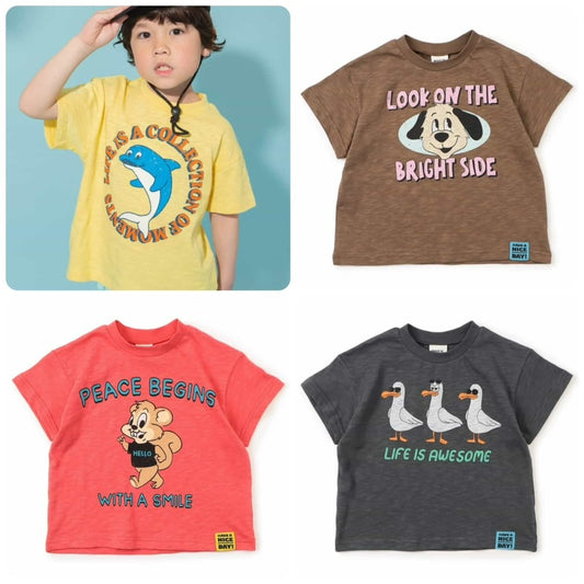 Japanese children's clothing BREEZE printed pattern top 80-140cm boys' summer TOPS 