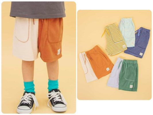 Japanese children's clothing BREEZE toweling striped shorts 80-140cm boys/girls summer PANTS 
