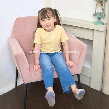 Japanese children's clothing Ly# mine bow top 100-150cm girls summer TOPS 