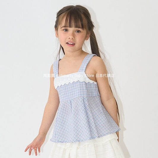 Japanese children's clothing Ly# mine ruffled camisole top 100-150cm girls summer TOPS 