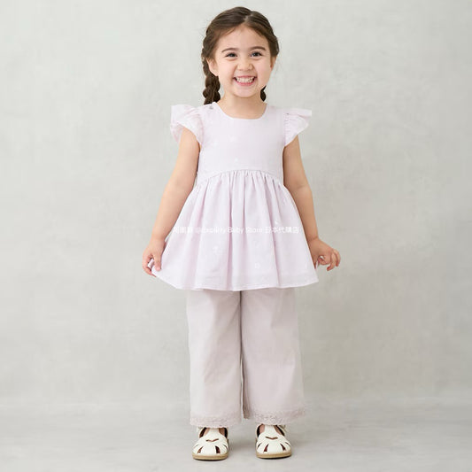 Japanese children's clothing pe#main lace wide-leg pants 80-130cm girls summer PANTS 