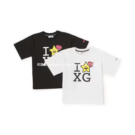 Japanese children's clothing X-girl Stages I☆XG printed tops 80-140cm girls summer TOPS 