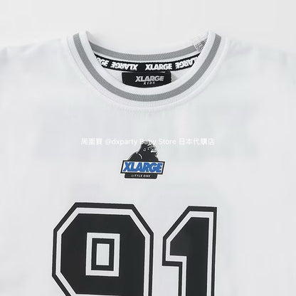 Japanese XLARGE KIDS number printed tops 90-140cm boys' summer TOPS 
