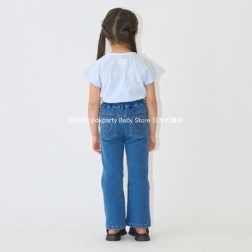 Japanese children's clothing Ly# mine bow top 100-150cm girls summer TOPS 