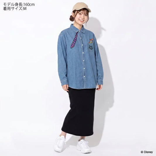 日本童裝 BDL x Disney 親子裝 牛仔襯衫 S-XL 大人款 秋季 TOPS