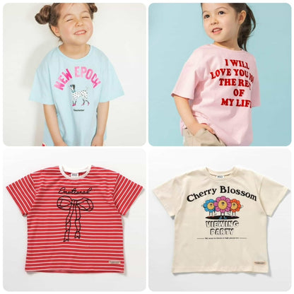 Japanese children's clothing BREEZE printed short-sleeved tops 80-140cm boys/girls summer TOPS 