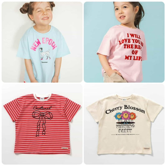Japanese children's clothing BREEZE printed short-sleeved tops 80-140cm boys/girls summer TOPS 