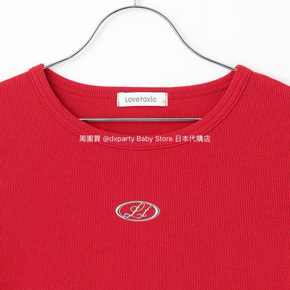 Lovetoxic Japanese children's clothing cropped top 140-160cm girls summer TOPS 