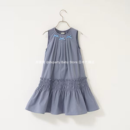 Japanese children's clothing Ly# mine bow vest dress 100-150cm girls summer dresses 