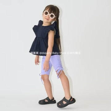 Japanese children's clothing Ly# mine ruffle sleeve top 100-150cm girls summer TOPS 