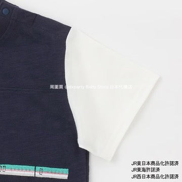Japanese children's clothing pe#main x Shinkansen two-piece top 80-130cm boys' summer TOPS railway series 