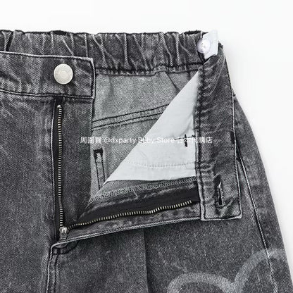 Lovetoxic Japanese children's clothing dark pattern jeans 140-170cm girls summer PANTS 