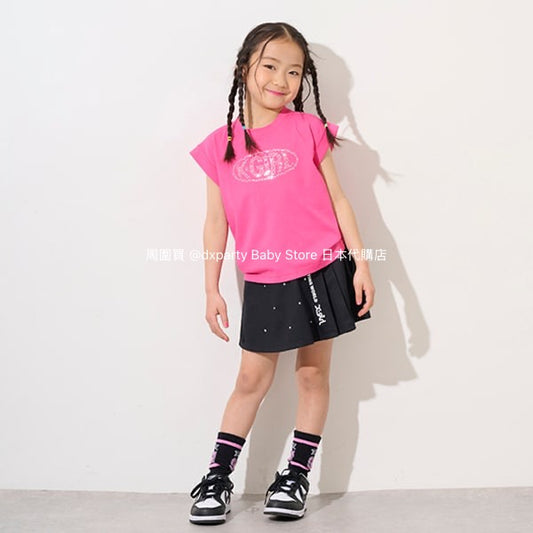 Japanese children's clothing X-girl Stages rivet side pleat skirt 90-140cm girls summer SKIRTS
