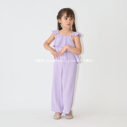 Japanese children's clothing Ly# mine suspenders and loose pants set 100-150cm girls summer TOPS PANTS 