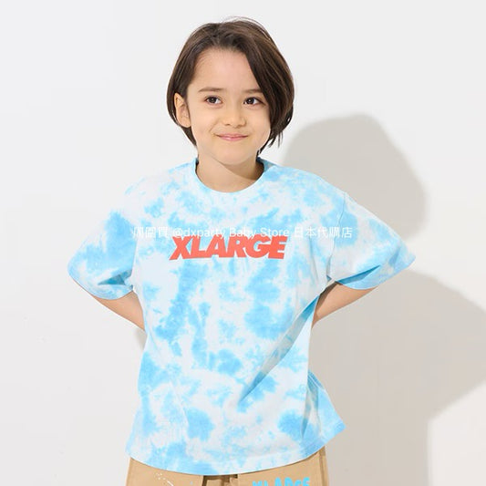 XLARGE KIDS Japanese children's clothing tie-dye top 80-140cm boys' summer TOPS 