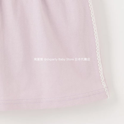 Japanese children's clothing pe#main Contact Cool Polo Two-Piece Set 80-130cm Girls Summer TOPS SKIRTS 