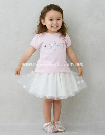 Japanese children's clothing pe#main floral tulle short skirt 80-130cm girls summer SKIRTS 