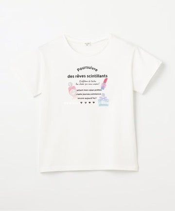 Japanese children's clothing aF#a325 perfume print top 100-160cm girls summer TOPS 
