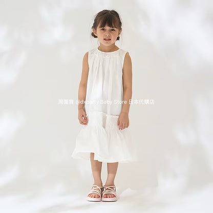 Japanese children's clothing Ly# mine bow vest dress 100-150cm girls summer dresses 