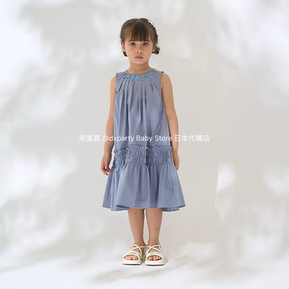 Japanese children's clothing Ly# mine bow vest dress 100-150cm girls summer dresses 