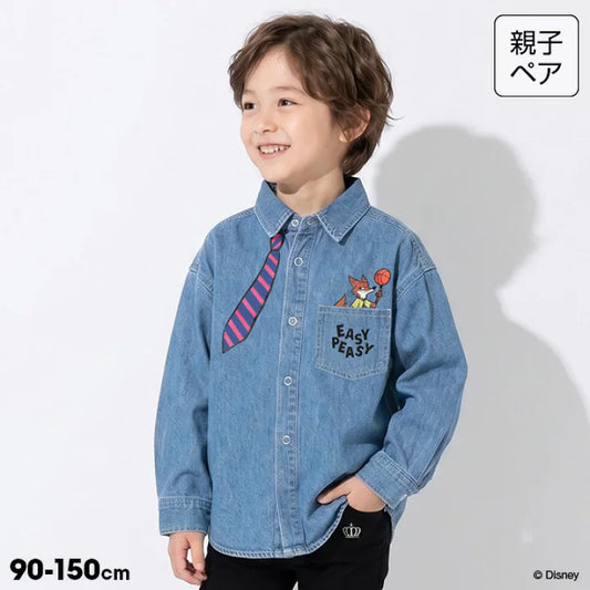 日本童裝 BDL x Disney 親子裝 牛仔襯衫 90-150cm 男童款 秋季 TOPS