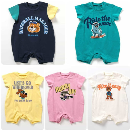 BREEZE Furry Pattern Jumpsuit (70-80cm) for Boys and Girls (Summer) 