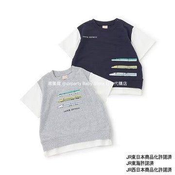 Japanese children's clothing pe#main x Shinkansen two-piece top 80-130cm boys' summer TOPS railway series 